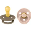 Bibs Colour Latex Sutter 2-pak Rund Dark Oat/Blush