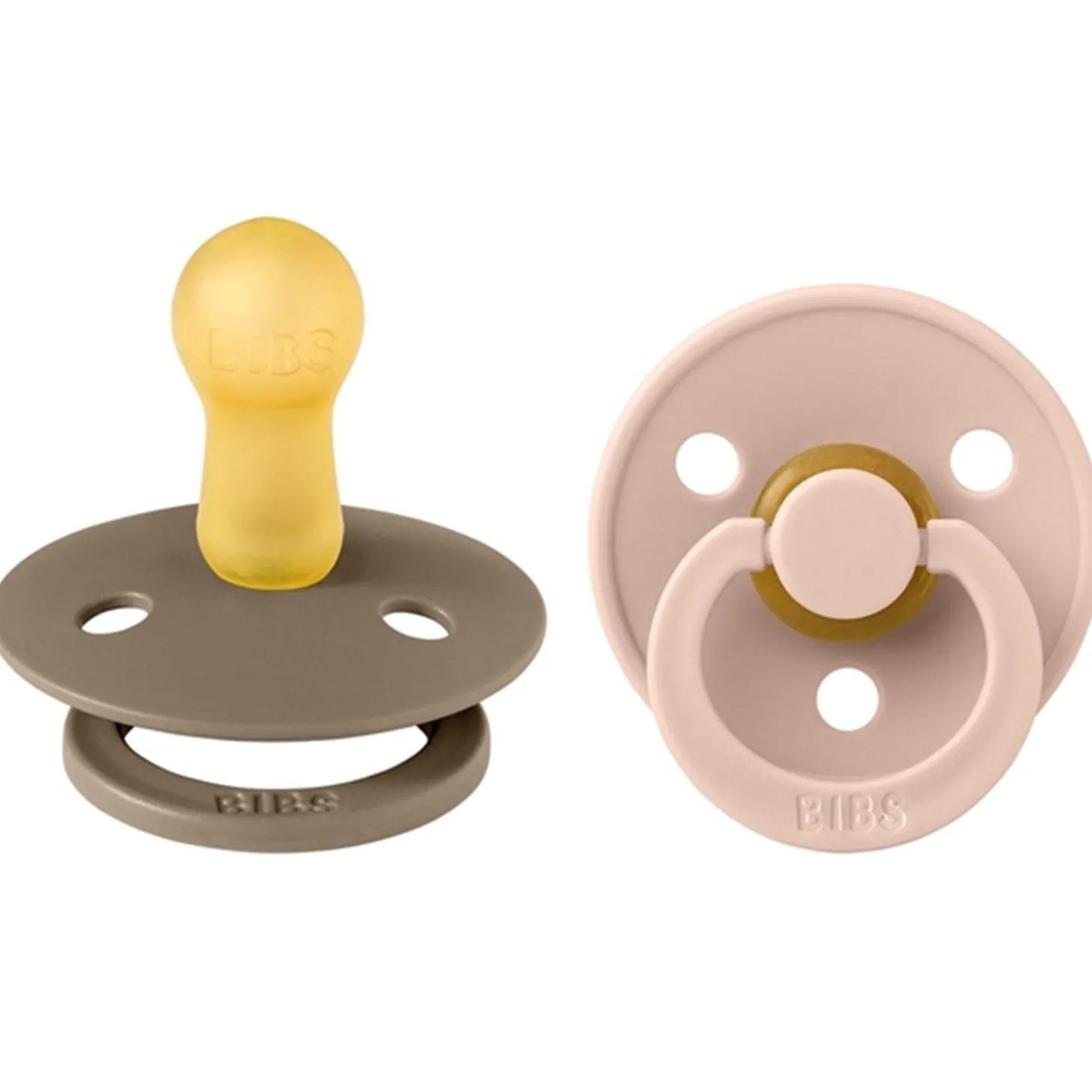 Bibs Colour Latex Sutter 2-pak Rund Dark Oat/Blush