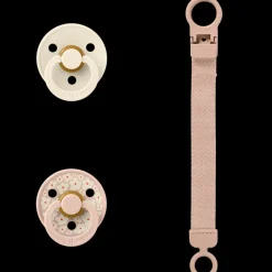 BIBS Colour Pacifier & Loop Clip Gift Set Latex Size 1 Blush