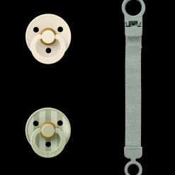BIBS Colour Pacifier & Loop Clip Gift Set Latex Size 1 Sage