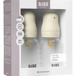 Bibs Ivory Baby Flaske Round Latex 2 Pack 150 ml Slow Flow