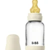Bibs Ivory Glass Baby Flaske Round Latex Slow Flow