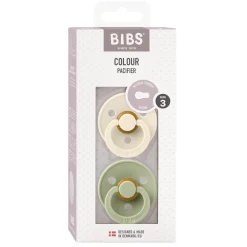 BIBS Pacifier Colour 2 PACK Latex Size 3 Ivory/Sage
