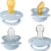 Bibs Try-it Collection Silikone/Naturgummi Sutter 4-pak Baby Blue