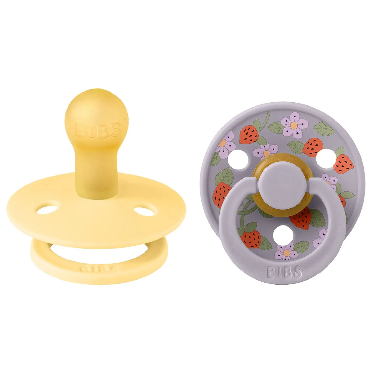 Bibs x Liberty Latex Sutter 2-pak Strawberries and Cream Pale Butter