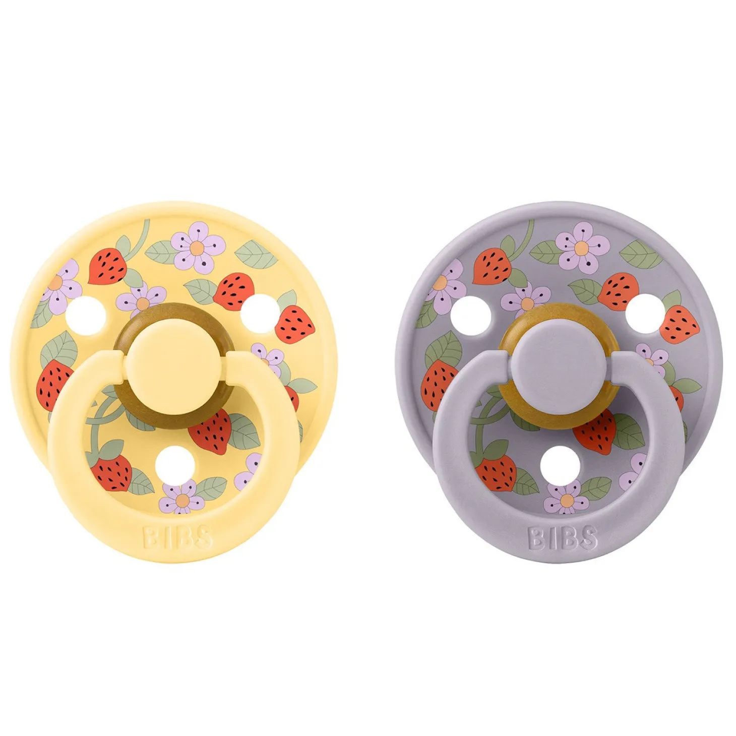Bibs x Liberty Latex Sutter 2-pak Strawberries and Cream Pale Butter