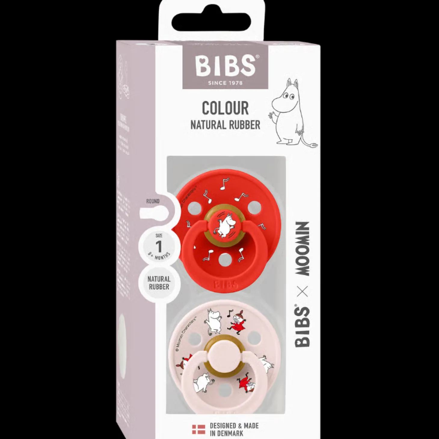 Bibs x Moomin Pacifier Colour 2 pack Dancing Latex Size 1 Candy Apple mix
