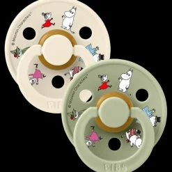 Bibs x Moomin Pacifier Colour 2 pack Friends Latex Size 2 Ivory mix