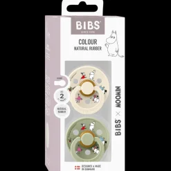 Bibs x Moomin Pacifier Colour 2 pack Friends Latex Size 2 Ivory mix
