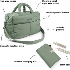 DonebyDeer Green Quiltet Pusletaske