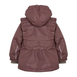 EnFant vinterjakke med flæser og glimmer - Rose Taupe