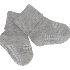 GObabyGO Bamboo Strømper Antislip Grey Melange