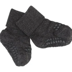 GObabyGO Bamboo Strømper Antislip Dark Grey Melange