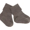 Gobabygo Brown Melange Non-Slip Strømper I Merino Uld
