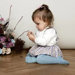 Gobabygo Dusty Blue Crawling Strømpebukser Organic Bomuld