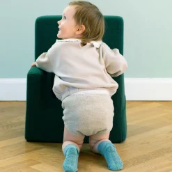 Gobabygo Dusty Blue Non-Slip Strømper Bambus