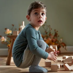 Gobabygo Grey Melange Crawling Strømpebukser Organic Bomuld