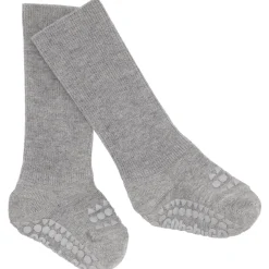 Gobabygo Grey Melange Non-Slip Strømper Bambus