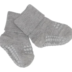Gobabygo Grey Melange Non-Slip Strømper Bambus