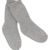 Gobabygo Grey Melange Non-Slip Strømper Organic Terry Bomuld