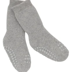 Gobabygo Grey Melange Non-Slip Strømper Organic Terry Bomuld