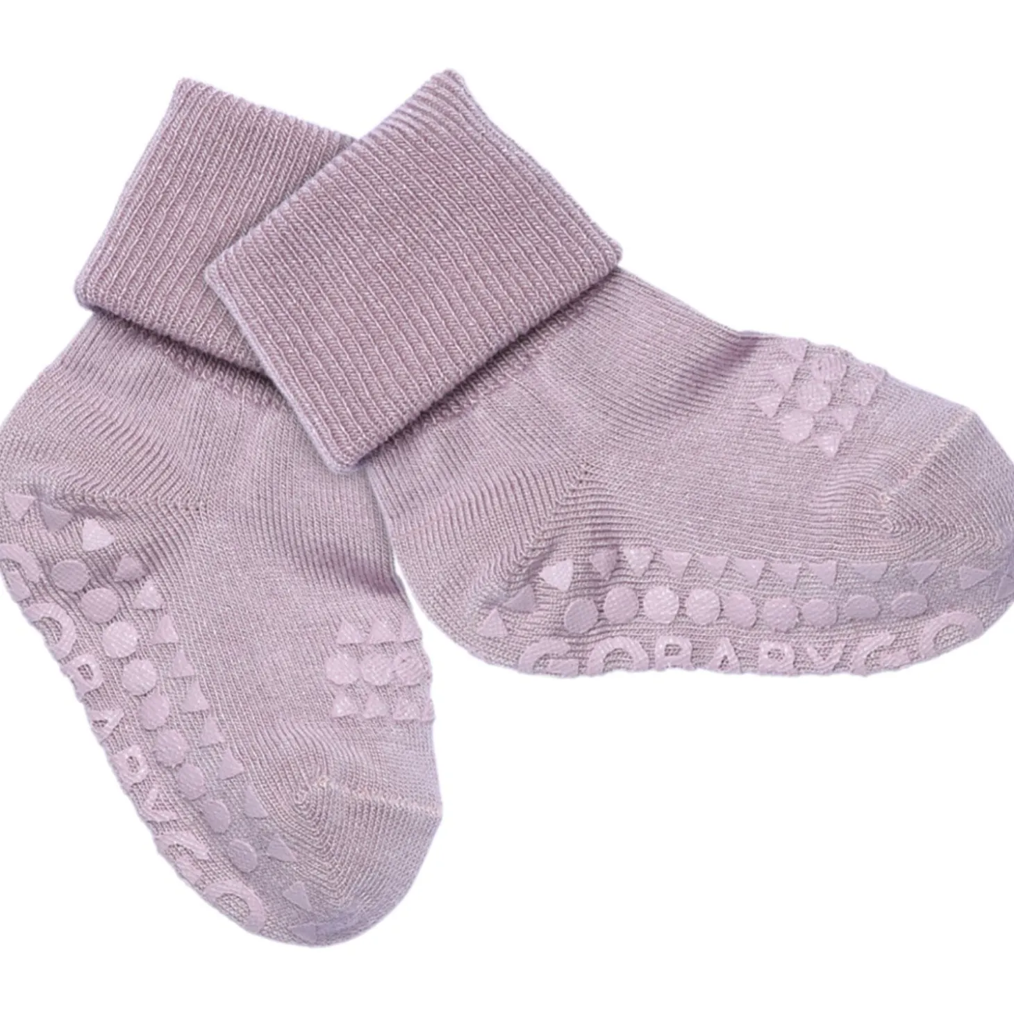 Gobabygo Lavender Glitter (Lilac Shadow) Non-Slip Strømper I Bambus