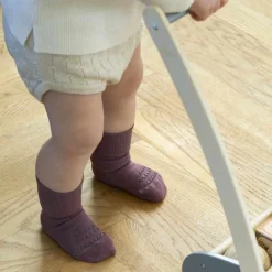 Gobabygo Misty Plum Non-Slip Strømper Bambus