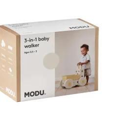 MODU 3-i-1 Baby Walker Sand Grey / Honey Yellow