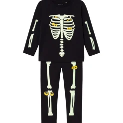 Name It Black Yellow Oween Top Sæt Skeleton