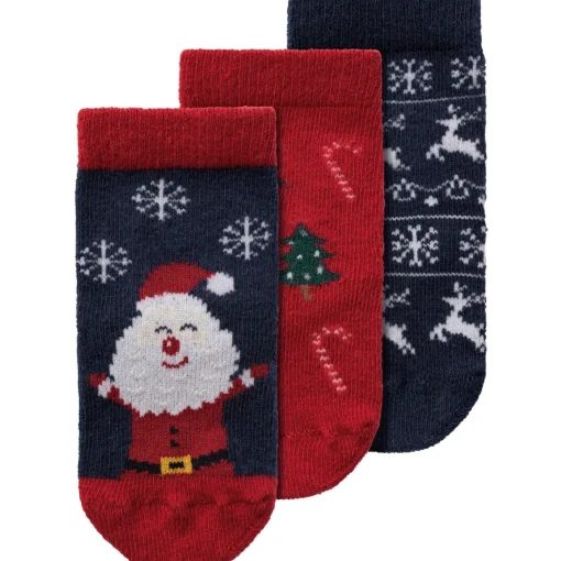 Name It Dark Sapphire Jester Red Richristmas 3-pak Strømper