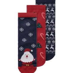 Name It Dark Sapphire Jester Red Richristmas 3-pak Strømper