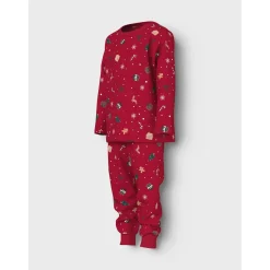 Name It Jester Red Xmas AOP Red Nmnvismas Ls Nightset