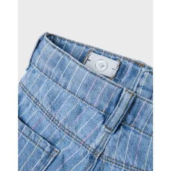 Name It Light Blue Denim Multi Rose Wide Stripe Jeans