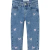 Name It Medium Blue Denim Bows Bella Mom Embroidery Jeans Noos