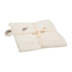 Pippi babyhændklæde med hætte - Egret