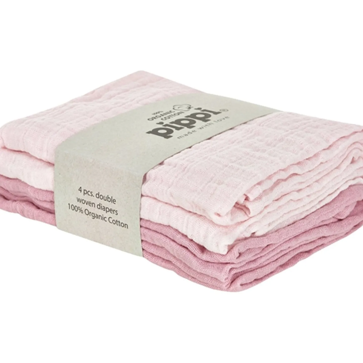 Pippi Økologiske Stofbleer 4-pak Shrinking Violet