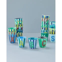 RICE Bluish Stripes Melamin Alfabet Kop