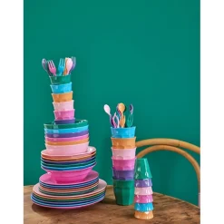 RICE Multicolor Melamin Latteske 6-pak