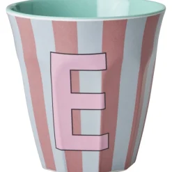 RICE Pinkish Stripes Melamin Alfabet Kop