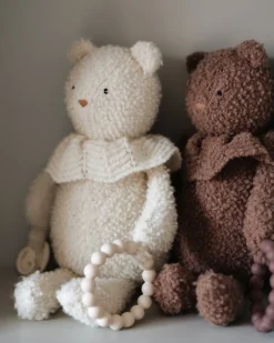 Smallstuff Aktivitetsbamse, bouclé merino uld, off white