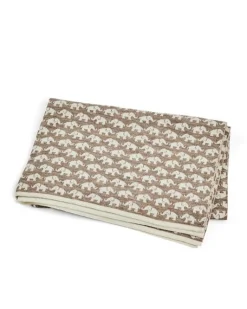 Smallstuff Babytæppe med elefanter, merino uld, natur