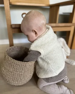 Smallstuff Vest, bouclé uld, off. white