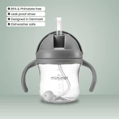 Sugerørskop Tritan 220ml Grå Sæl