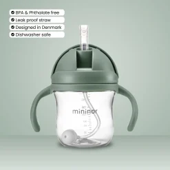 Sugerørskop Tritan 220ml Pilegrøn