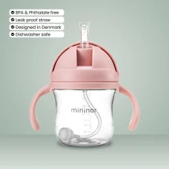 Sugerørskop Tritan 220ml Rose